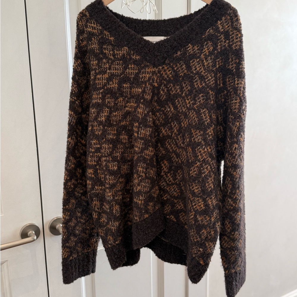 Cozy Black and Brown Women's Sweater